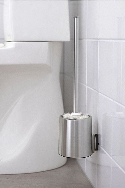 Binbirreyon فرشاة مرحاض مثبتة من الفولاذ المقاوم للصدأ - مع حامل، 40 سم LB059