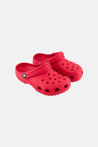 Crocs حذاء خشبي بشعار العلامة التجارية للأولاد، أحمر
