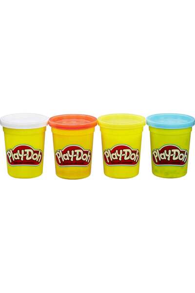 Play Doh مجموعة من 4 عبوات من ألوان بلاي دو الكلاسيكية غير السامة، علب سعة 4 أونصات