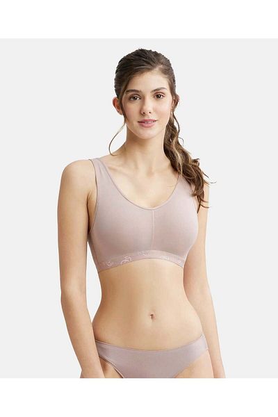 JOCKEY Essense Seamless Wirefree Slip-on Sleep Bra with Removable Pads ES04-01 Brown