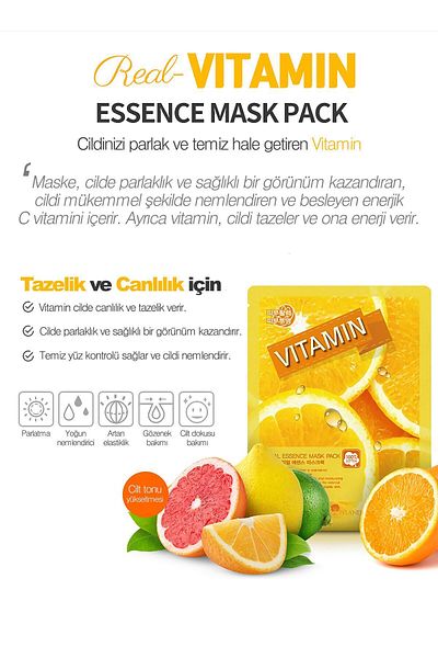 May Island PaCk of 5 Korean Paper FaCe Mask with Vitamin EssenCe - VitalitY and Freshness Is in the Skin