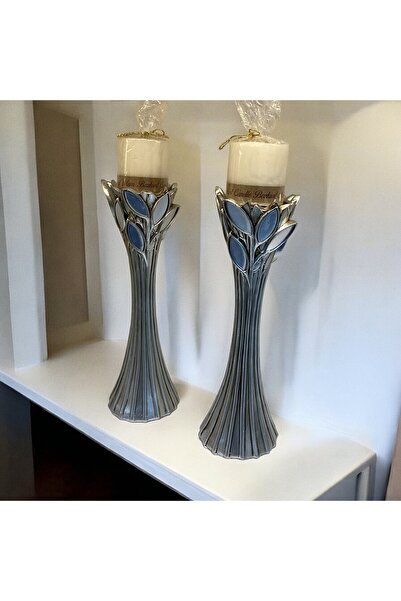 Gold home design 2’li Yaprak Aynalı Şamdan