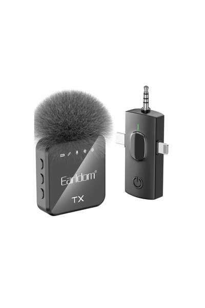 Earldom Mc12 3in1 Kablosuz Dijital Yaka Mikrofonu