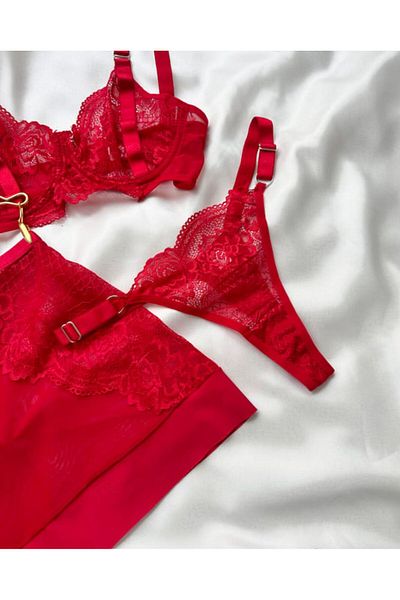 MODA Angela Set of 3 with Lace Detail Skirt