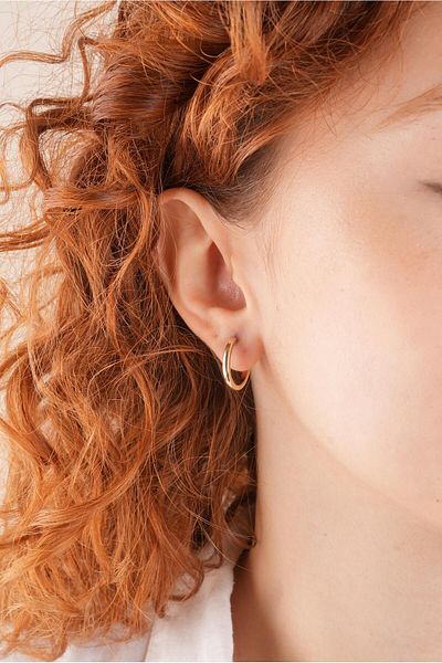 Çlk Accessories Xuping أقراط دائرية رفيعة مقاومة للألوان 35627