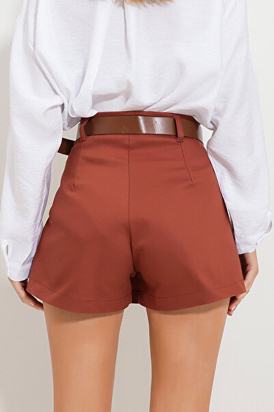 VAGGON Γυναικεία πλισέ φούστα από γαμπαρντίνα με ζώνη στη μέση Prmx9996