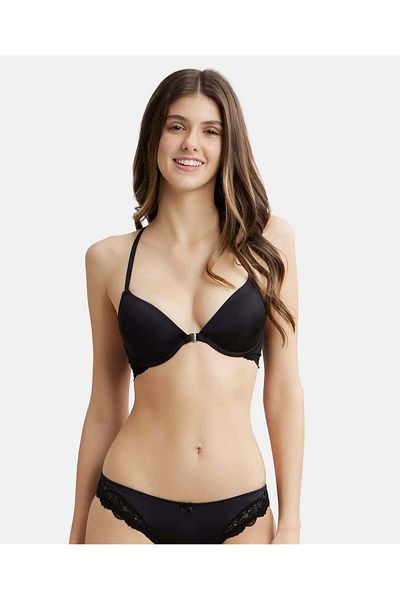 JOCKEY Low Neckline Front Open Bra 1815-01 Black
