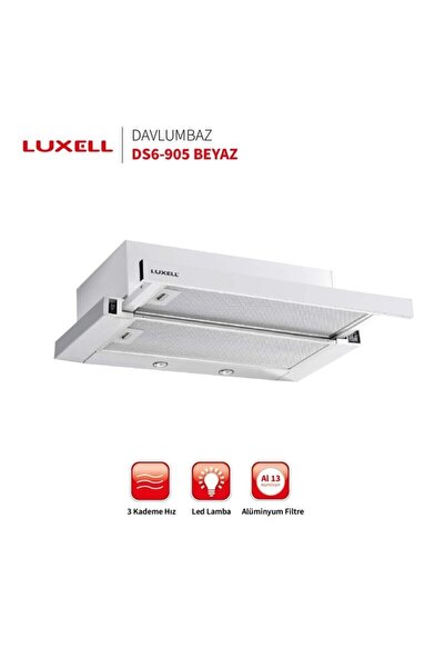 Luxell Sürgülü Aspiratör Beyaz Renk Ds-6 905
