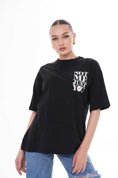 ŞİMAL Tricou oversize pentru damă, cu imprimeu pe spate, cu decolteu rotund 250150   -
