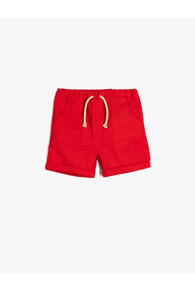 Koton Basic Shorts with Cotton Pocket Detail and Elastic Waist