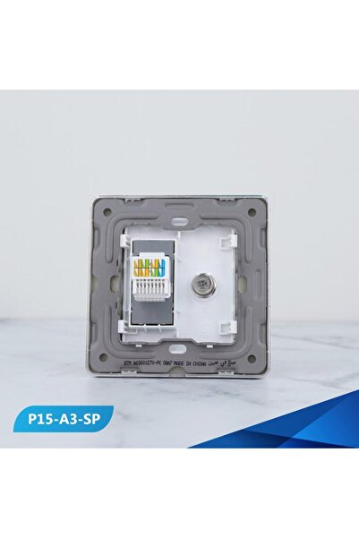 Btm Computer port and shower socket, pearl and silver -10 pieces