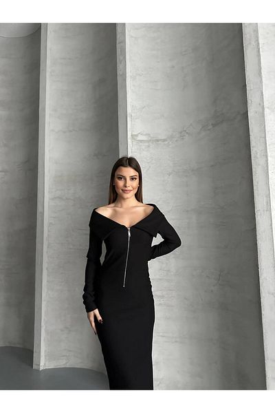 asur boutique Rochie din țesătură otomană Asyr Boutique cu jumătate de fermoar