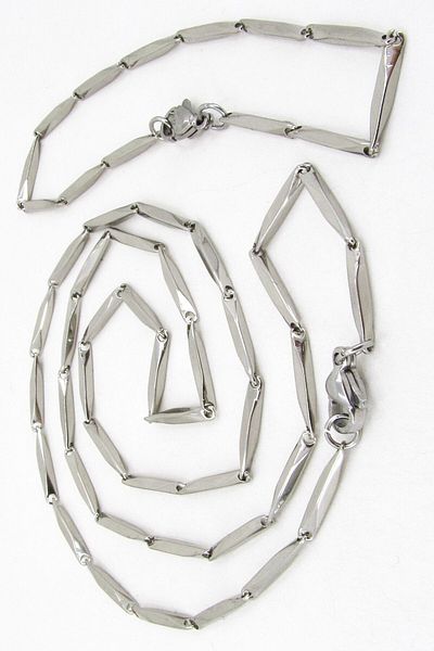 Takı Dükkanı Cube Triangle Model Steel Men's Necklace and Bracelet Set Eck38s