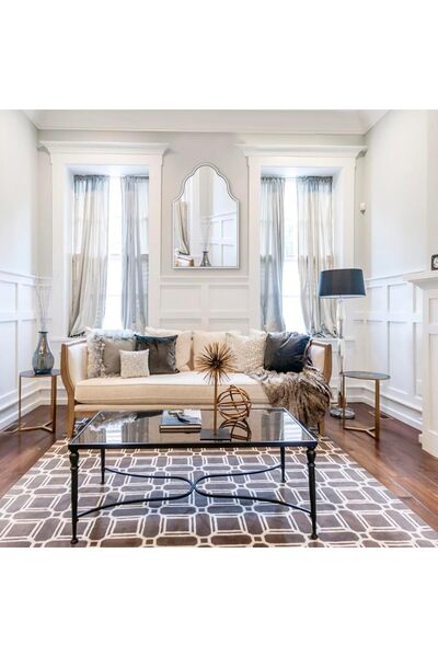 MKS Design 60x100 Asimetrik Duvar Dekor Aynası / Kubbe Duvar Aynası / Konsol Aynası / Düzensiz Ayna / Lüks Ayna