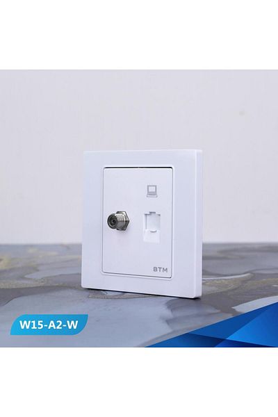 Btm Computer socket and white TV socket -3 pieces