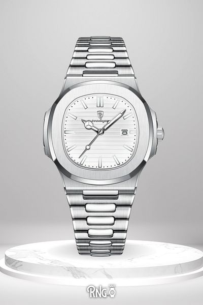 PODEGAR Rng Poedagar Nautilus 40mm - Men's Wristwatch - Stainless Steel Watch