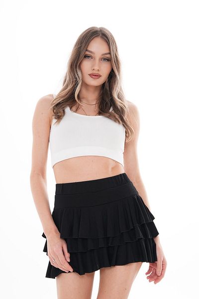 ŞİMAL Fusta mini cu volane pentru femei 250189   -