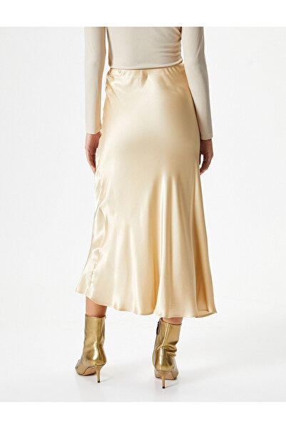 Koton A-Line Midi Satin Standard Waist Skirt