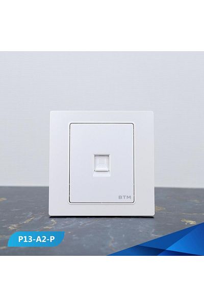 Btm Single computer port socket, pearl colour -3 pieces