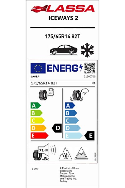 Lassa 175/65R14 82T M+S SFM ICEWAYS 2 OTO KIŞ LASTİĞİ (ÜRETİM YILI:2024)
