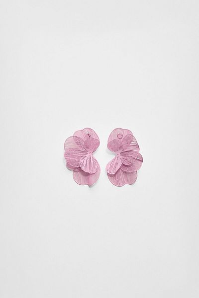 Stradivarius Textured flower fan earrings