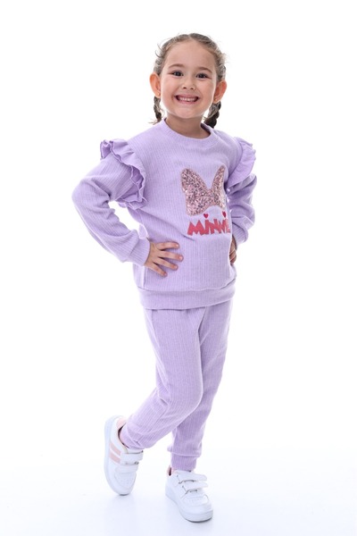 minitrends Set de top pentru fete din bumbac cu volane brodate pe umăr