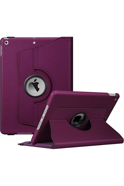 AWH حافظة Fintie الدوارة لجهاز iPad 7th Gen 10.2" 2019، حامل قلم، وضع السكون/التنشيط التلقائي، أرجواني