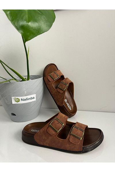 Witta Adjustable Orthopedic Men's Slippers with Buckle