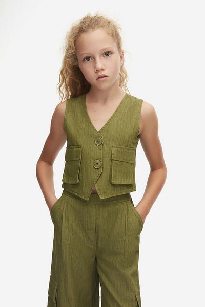 NK 8-14 Years Old Girl's Khaki Cactus Vest