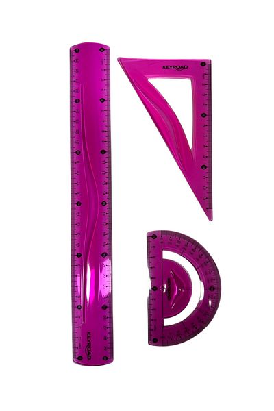 Polin Keyroad Flexible Flexible Drawing Set (30cm Ruler, Protractor, Miter)