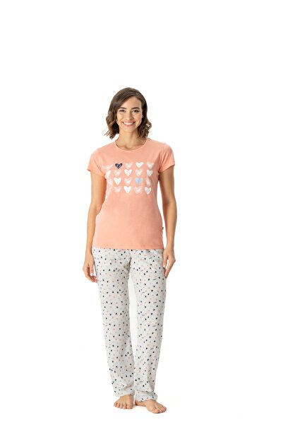 U.S. Polo Assn. Baza. Polo Assn. 17008 Set de pijamale cu mânecă scurtă pentru femei cu gât rotund