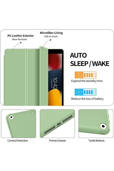 AWH iPad 10.2 Case for iPad 9th/8th/7th Gen (2021/2020/2019), Auto Sleep/Wake, Pencil Holder, Green