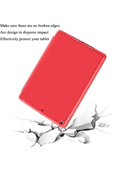 AWH Case for iPad 10.2 Inch 9th/8th/7th Gen (2021/2020/2019) with Pencil Holder, Red