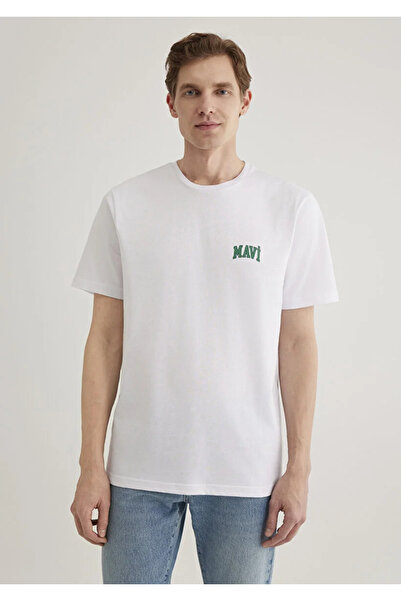 Mavi Tricou alb pentru bărbați M0611714-620 cu imprimeu