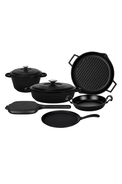 Lava Cast Iron 6X Trendy Series 9 Piece Cookware & Pans Set