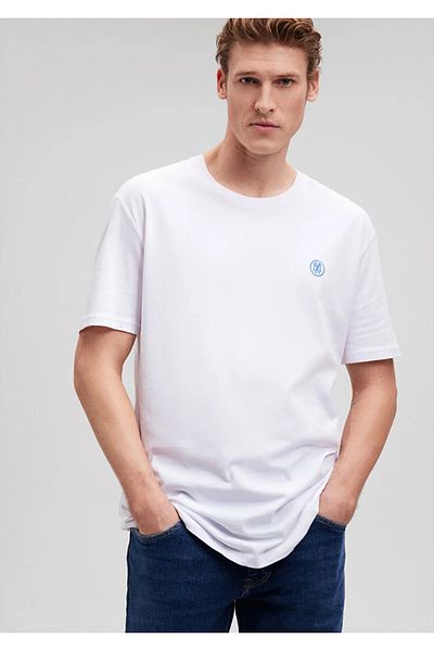Mavi Ανδρικό λευκό μπλουζάκι M067074-620 Crew Neck