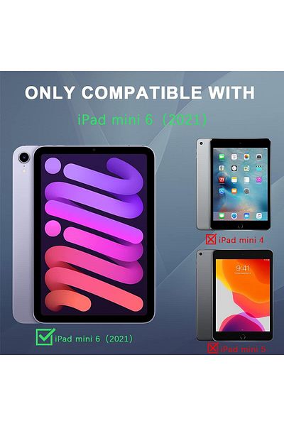 AWH Clear Case for iPad Mini 6 (8.3" 2021), Pencil Holder, Supports 2nd Gen Charging, Slim TPU