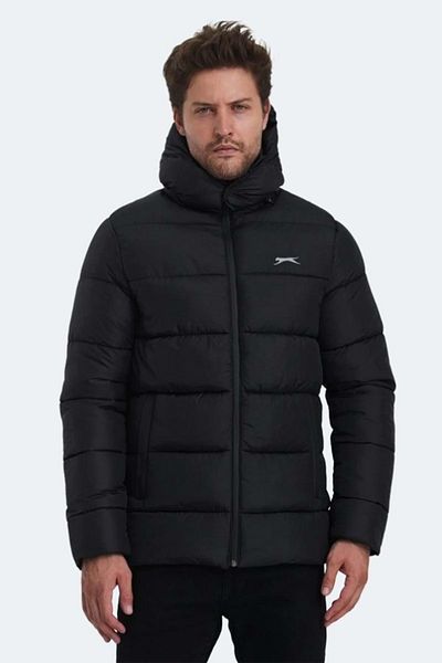 Slazenger معطف ومعطف بغطاء للرأس قابل للنفخ للرجال من Ganea St24je026 - أسود