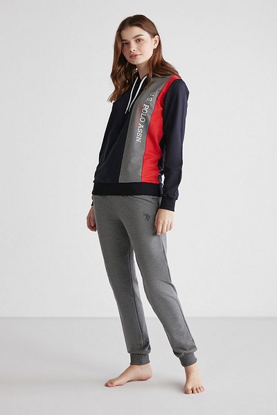 U.S. Polo Assn. U.S. Polo Assn. 16940 Set de pijamale cu mânecă lungă, albastru marin pentru femei-albastru închis