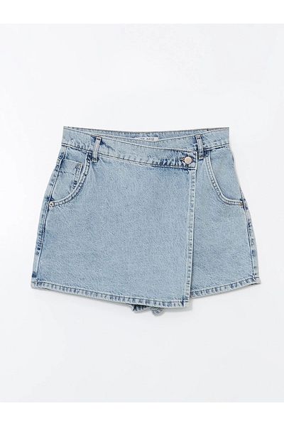 LC Waikiki Fusta scurtă de jeans pentru femei Indigo Standard Fit