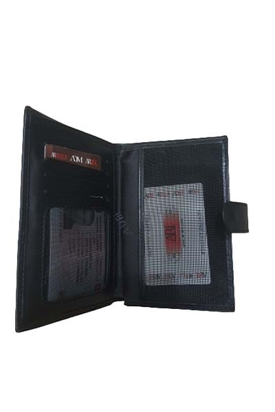ARI A102 Women's Leather Vip Snap Wallet - Black - Standard