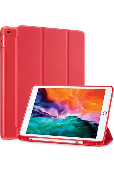 AWH Case for iPad 10.2 Inch 9th/8th/7th Gen (2021/2020/2019) with Pencil Holder, Red