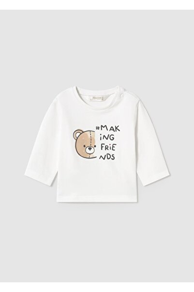 MAYORAL Erkek Bebek Baskılı Sweatshirt Beyaz