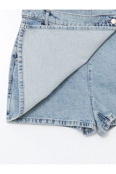 LC Waikiki Fusta scurtă de jeans pentru femei Indigo Standard Fit