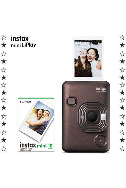 Fujifilm Instax mini LiPlay Hybrid Deep Bronze Fotoğraf Makinesi 10'lu Film