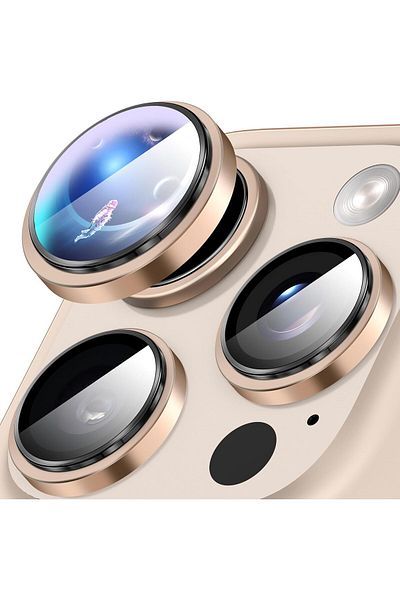 AWH Camera Protection for iPhone 16 Pro/16 Pro Max, HD Tempered Glass + Aluminium Ring Protector