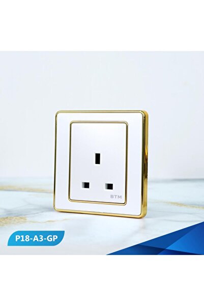 Btm مقبس 13 أمبير، لون ذهبي لؤلؤي - 6 قطع