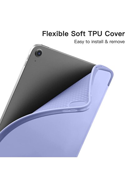 AWH حافظة iPad 10th Gen 2022، حامل ثلاثي الطيات، حامل أقلام، وضع السكون/التنشيط التلقائي، 10.9 بوصة، أزرق أرجواني