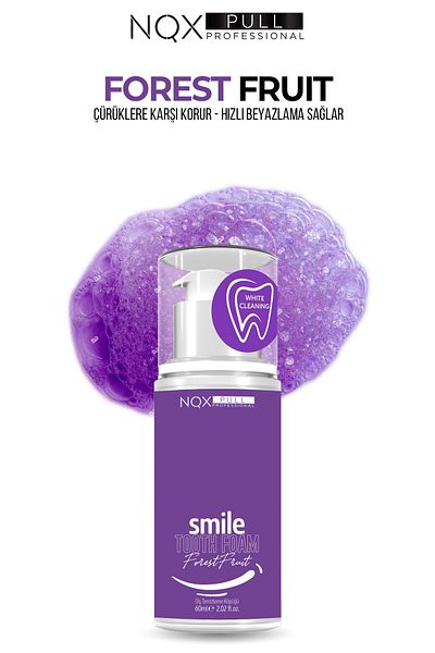 NQX PULL Natural Fluoride-Free Toothpaste - Instant Whitening Effect, Full Protection Mint-Forest Fruit