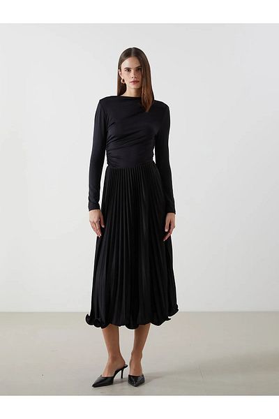 LC Waikiki Modest Elastic Waist Chiffon Women's Pleated Skirt